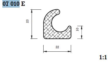 PROFIL PENASTI 07010 E15 ČRN