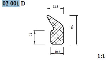 PROFIL PENASTI 07001 D15 ČRN