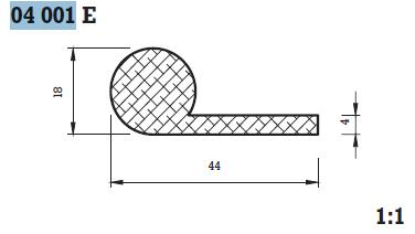 PROFIL PENASTI 04001 E15 ČRN